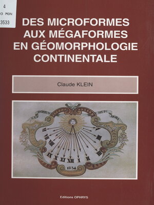 cover image of Des microformes aux mégaformes en géomorphologie continentale